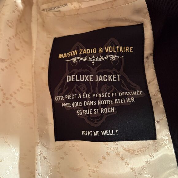 Zadig & Voltaire One-Button Linen Cotton Blazer Jacket Off White 36 - Picture 6 of 9